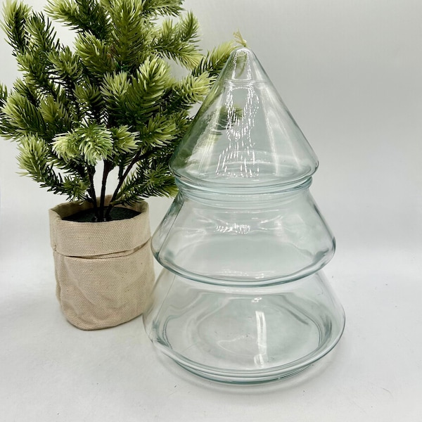 Glass Christmas Tree Jar Etsy
