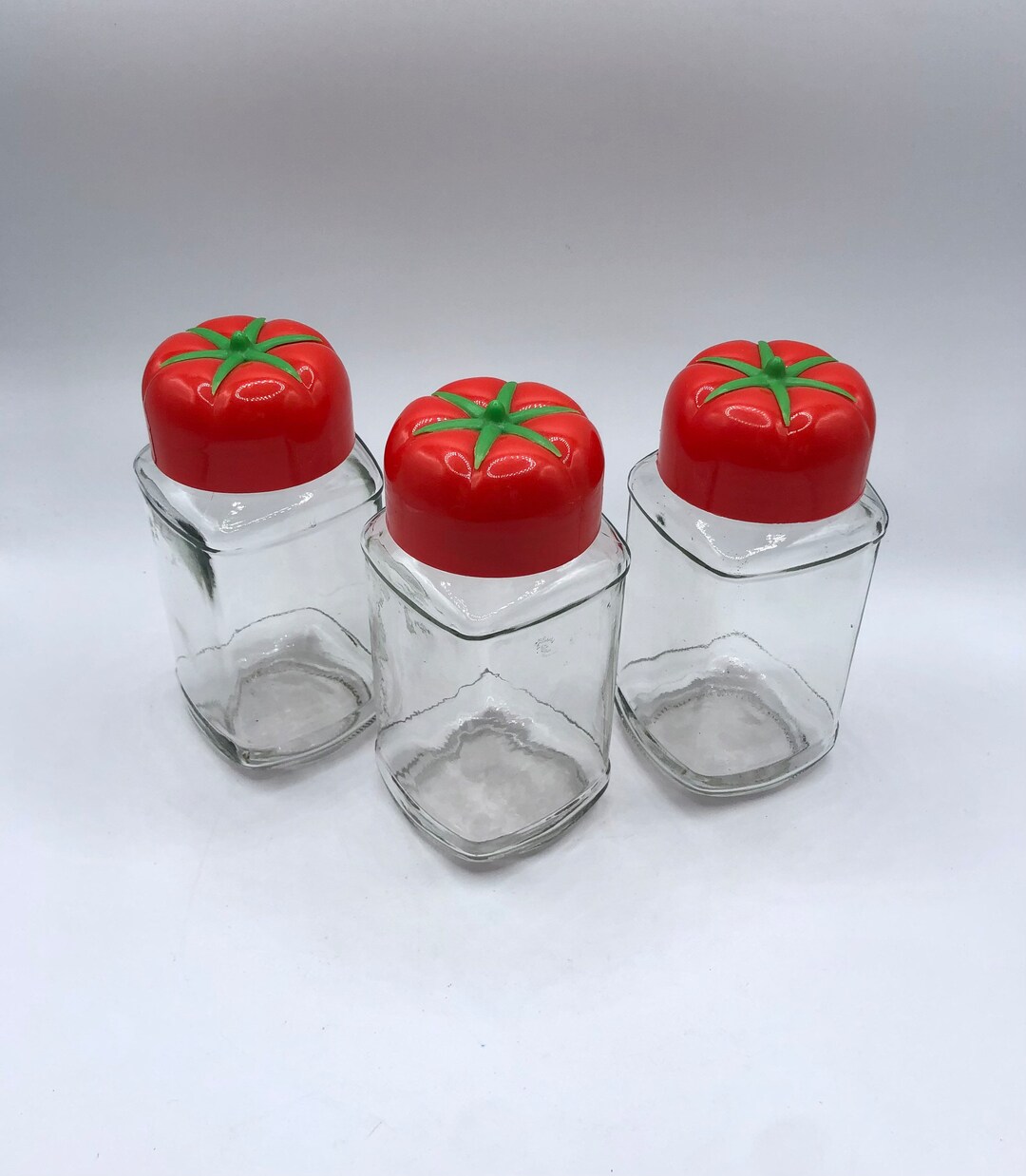 Vintage Glass Jars Tomato Lidded Jar Retro Kitchen Storage Etsy