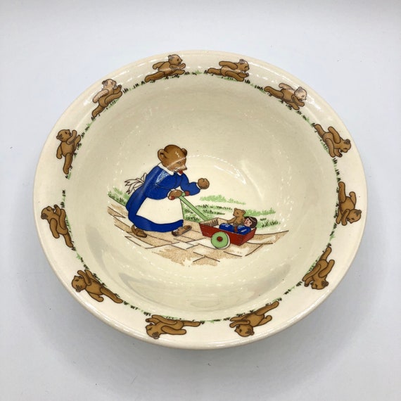 Vajilla infantil porcelana personalizada con nombre, 4 piezas,decorado osos  con globos. : : Hogar y cocina