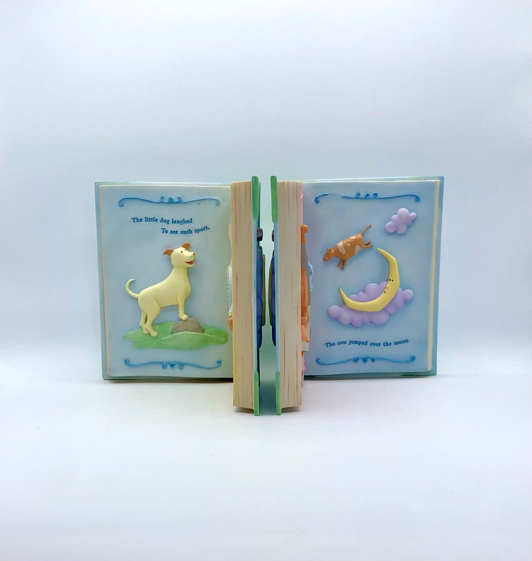 Vintage Bookends, Childrens Bookends, Nursery Rhyme Bookends, Hey