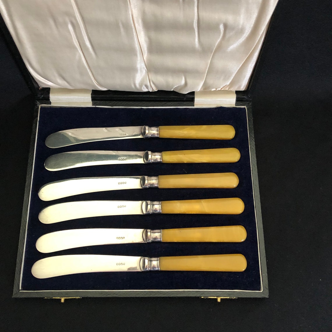 Vintage Butter Knife Cheese Knife Box Set of Six Silver Etsy