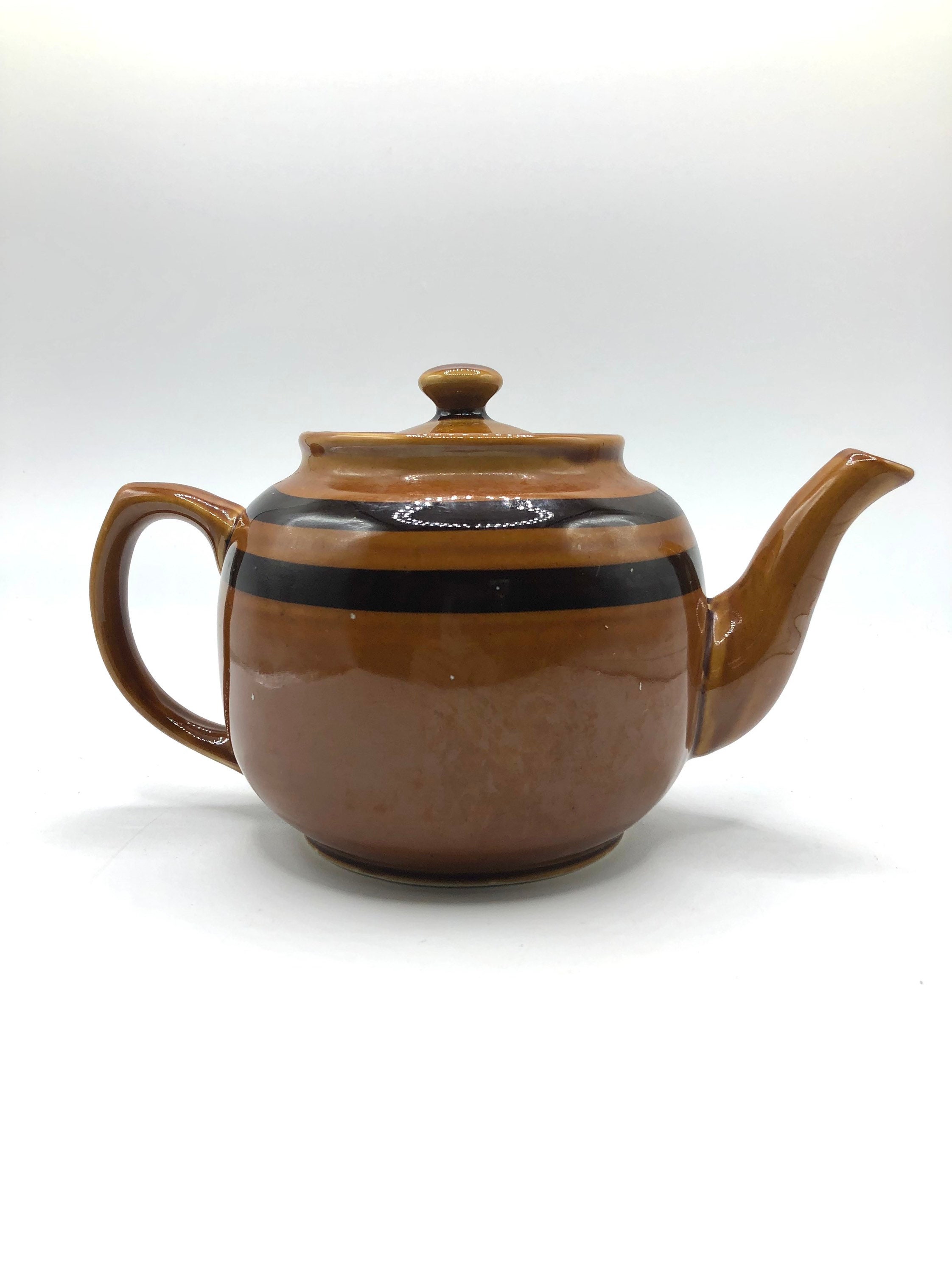 Vintage Sadler Teapot Brown Betty Teapot Brown Banded Etsy