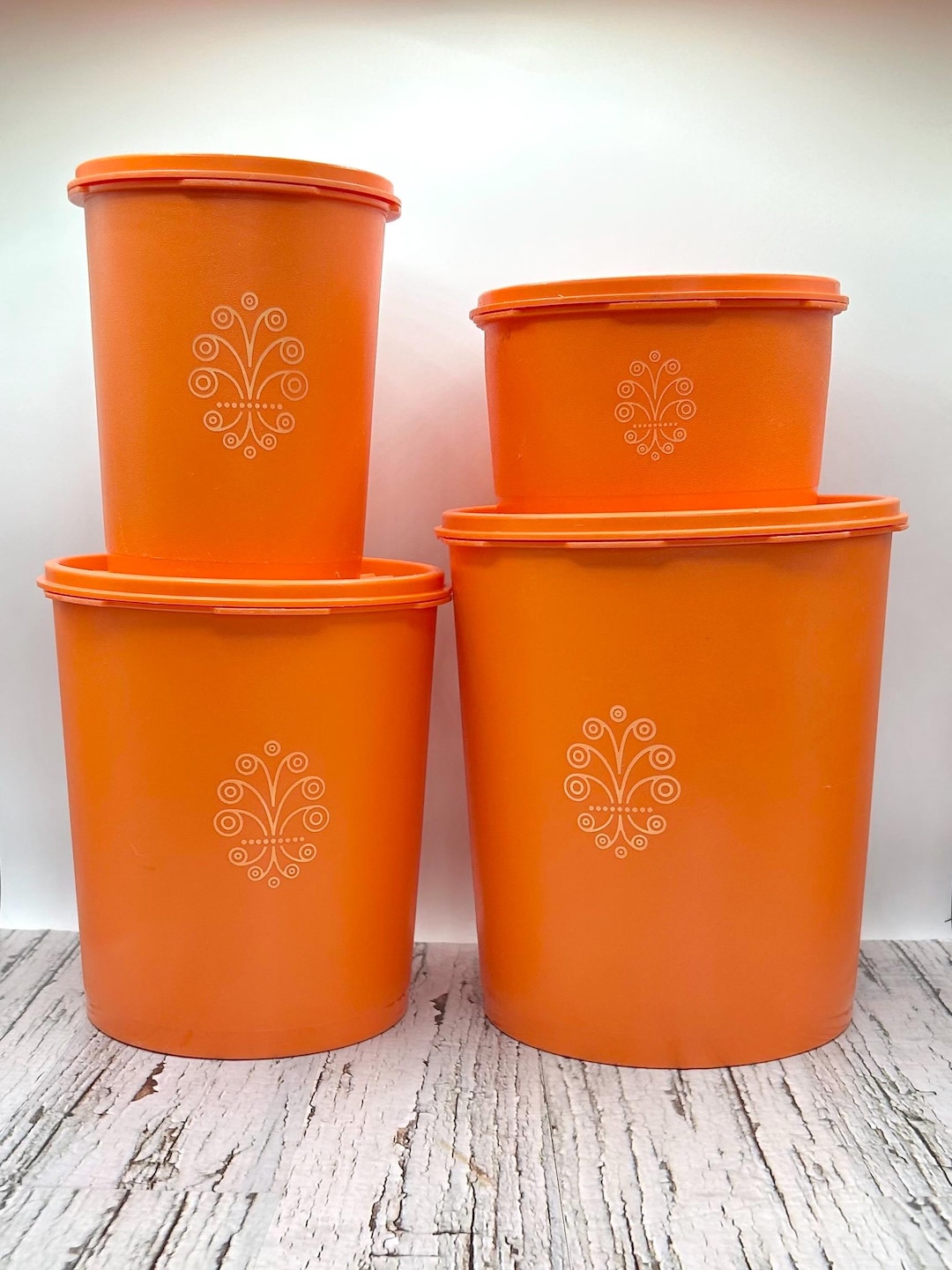 Vintage Tupperware, Harvest Orange Tupperware, Orange Tupperware