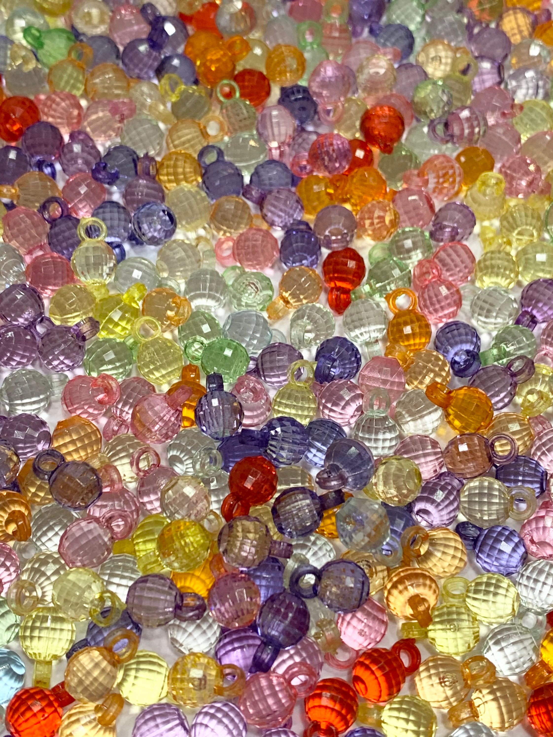 Rainbow Disco Ball Beads/100 Beads Etsy