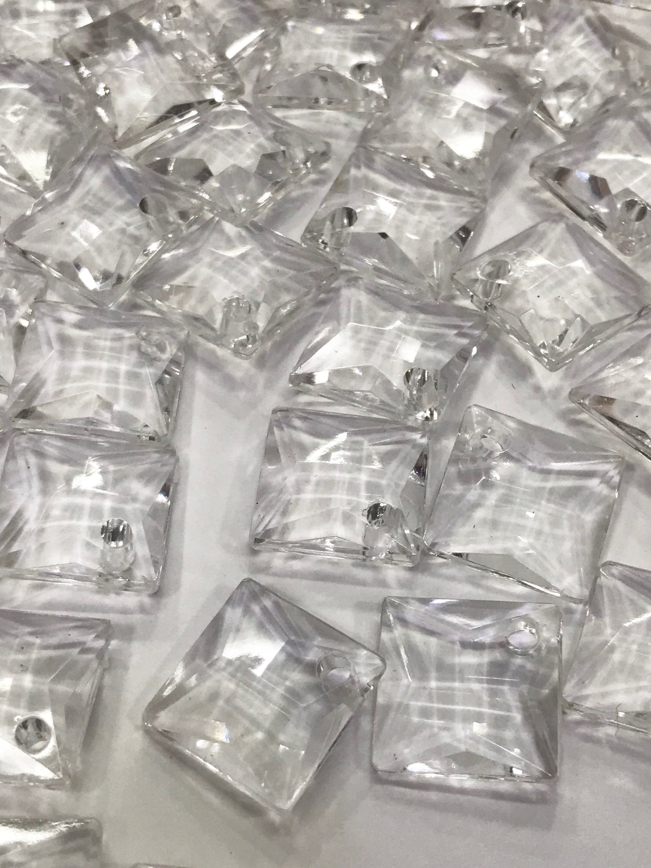 Clear Square Beads/30 Beads Etsy