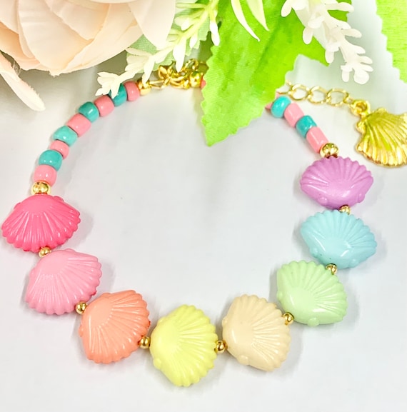 Rainbow Shell Bracelet Etsy UK
