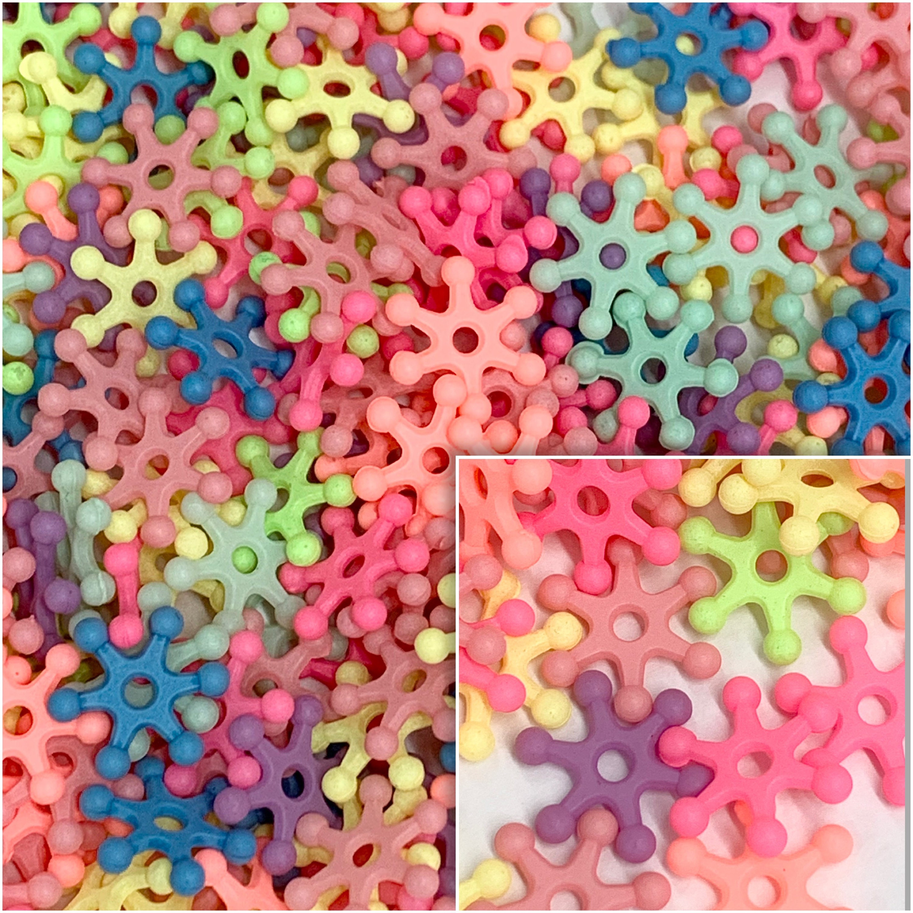 Rainbow Flower Beads/150 Beads Etsy
