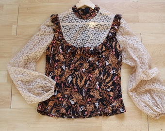 high neck ruffle blouse uk