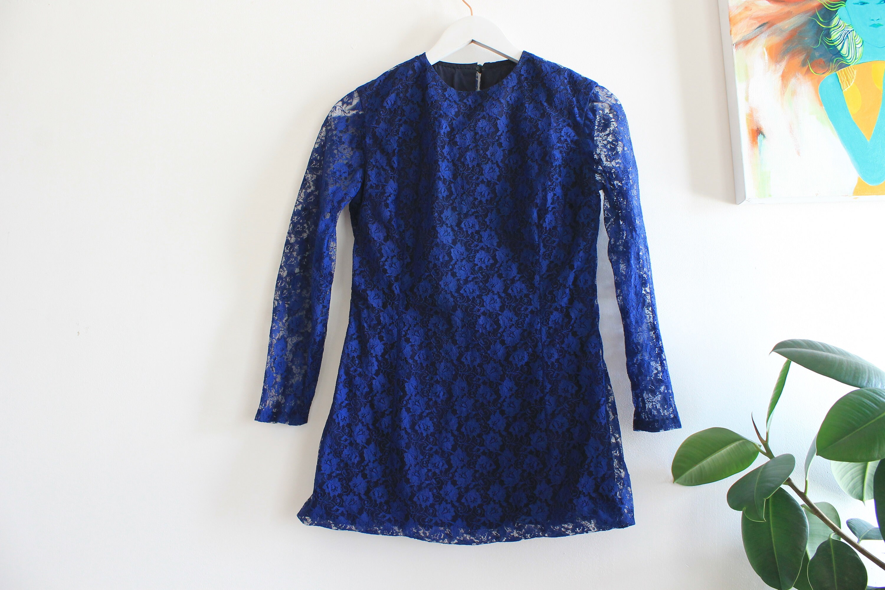 Image of Navy Blue Lace 's Mini Dress
