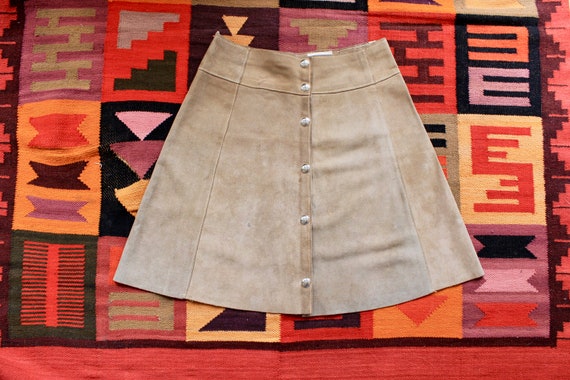Vtg 60's Mini Suede Skirt