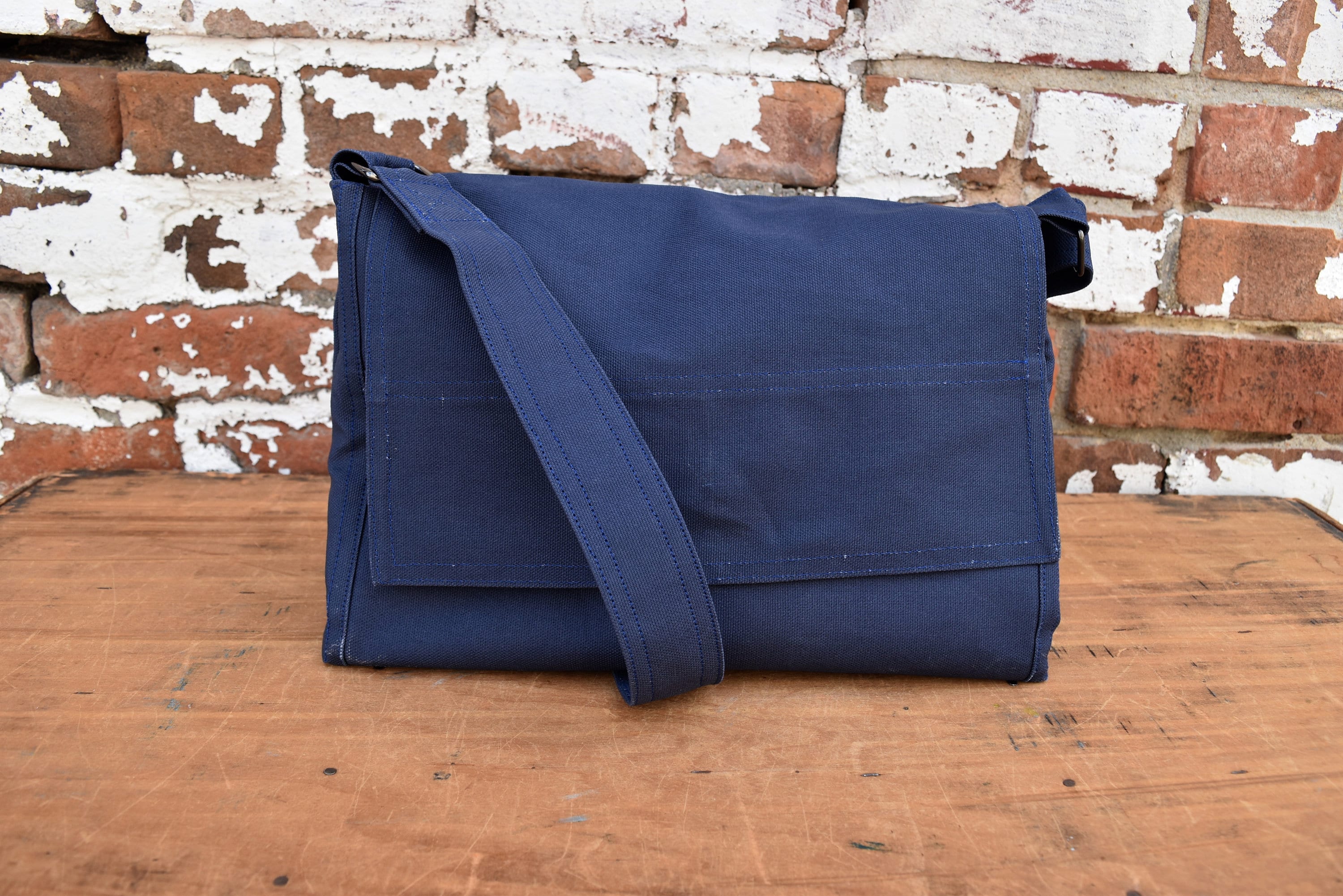 navy blue messenger