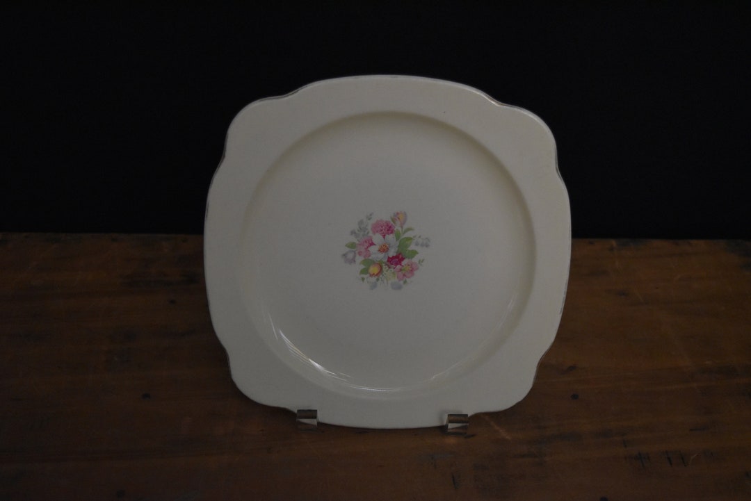 Paden City Pottery Plate Vintage China Plate Floral Plate Etsy