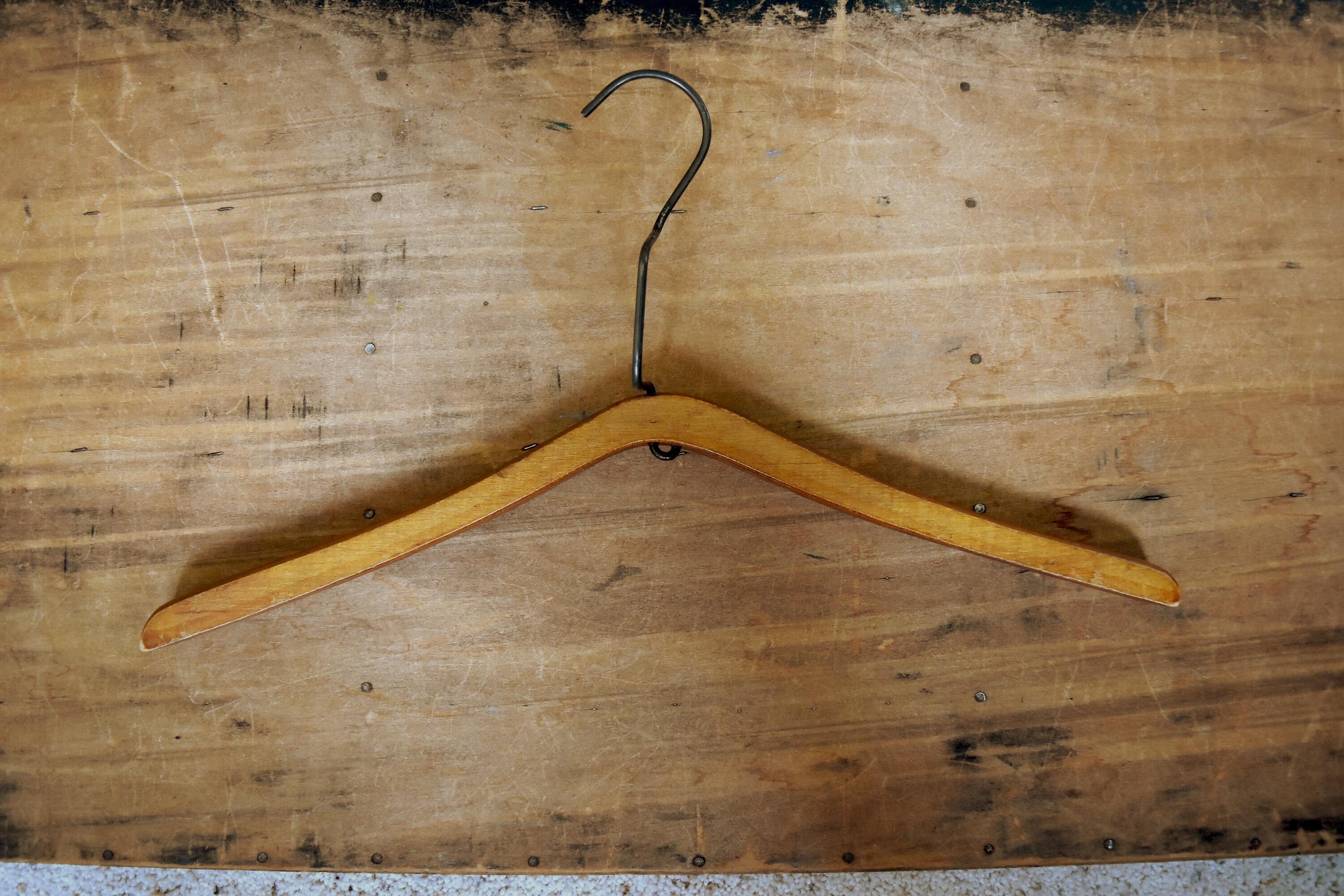 Vintage Wooden Clothes Hangers, Vintage Wood Coat Hangers, Clothing ...
