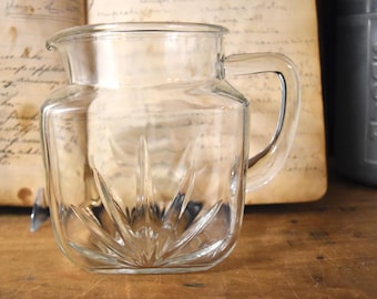Vintage Federal Glass Starburst Pitcher - 1 Quart