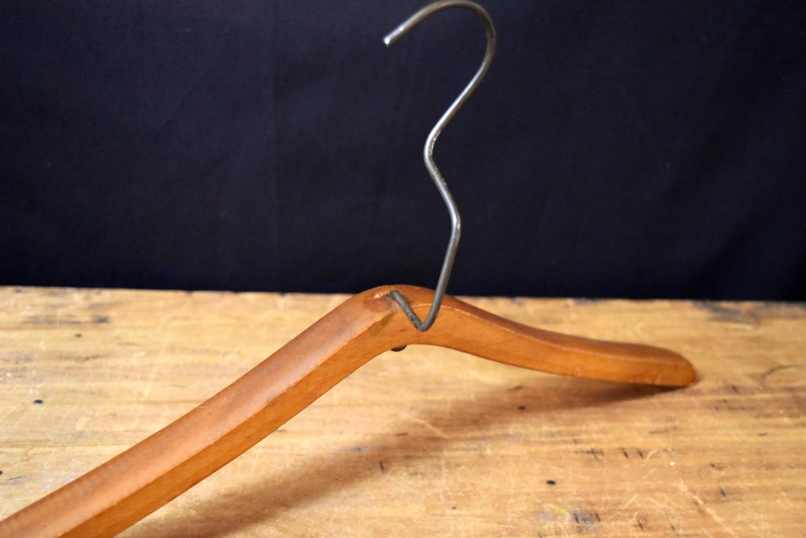 Vintage Wooden Clothes Hangers, Vintage Wood Coat Hangers, Clothing ...