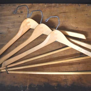Vintage Wooden Clothes Hangers: Batts Wishbone Hangers, Set of 3