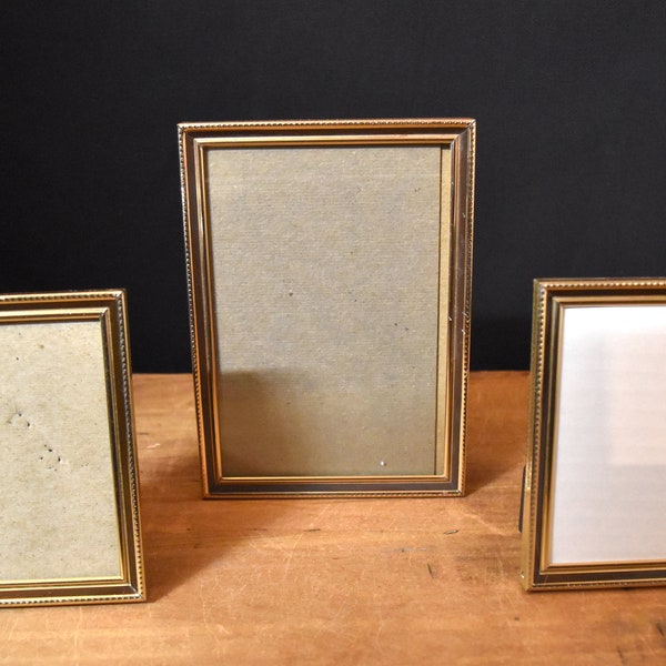 Vintage Gold Metal Picture Frame Set - 3 1/2 X 5 and 5X7 Gold Metal Frames - Vintage Frame Set