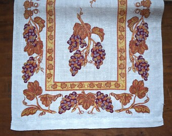 Asciugamano da cucina in lino vintage: motivo a vite