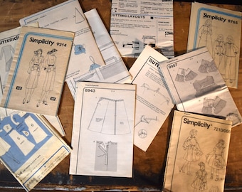 Vintage Sewing Pattern Instructions, Ephemera for Collage, Mixed Media, Junk Journals, Sewing Paper Pack