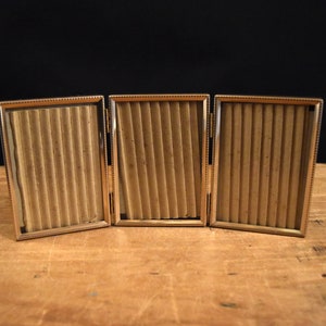 Vintage Gold Metal Triple Frame - 3 1/2 X 5 Triple Gold Metal Frame - Triple 3 1/2 X 5 Frames