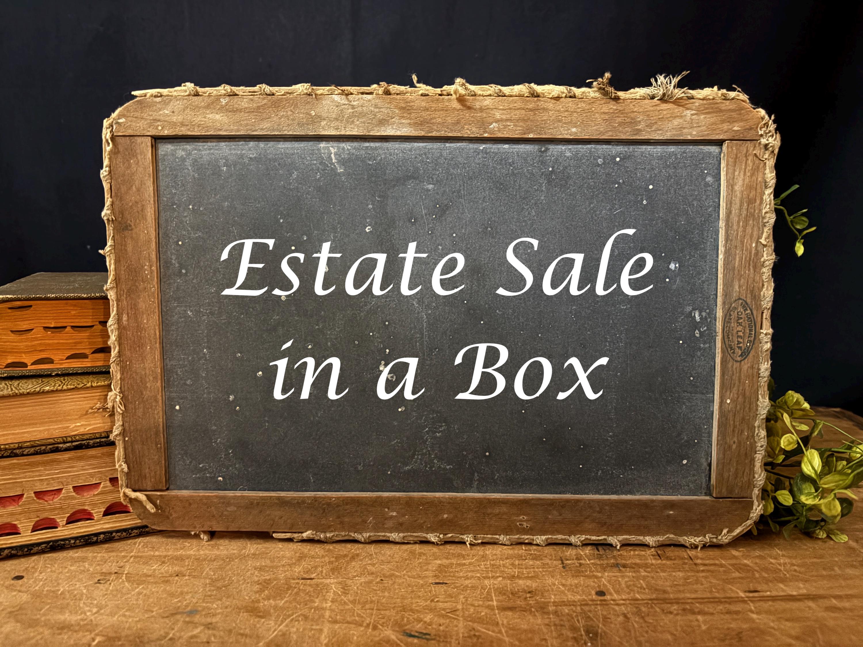 Estate Sale in a Box, Vintage Mystery Box, Surprise Antique Box