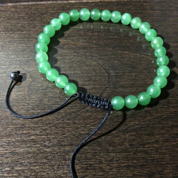 Adjustable Green Aventurine Mala Bracelet Hematite bead Stack bracelet Meditation bracelet Yoga Spiritual Jewelry