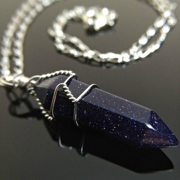 Crystal Ketting, Blauwe Zandsteen, Galaxy Ketting Sterling Zilver, Zodiac Sieraden, Verjaardagscadeau