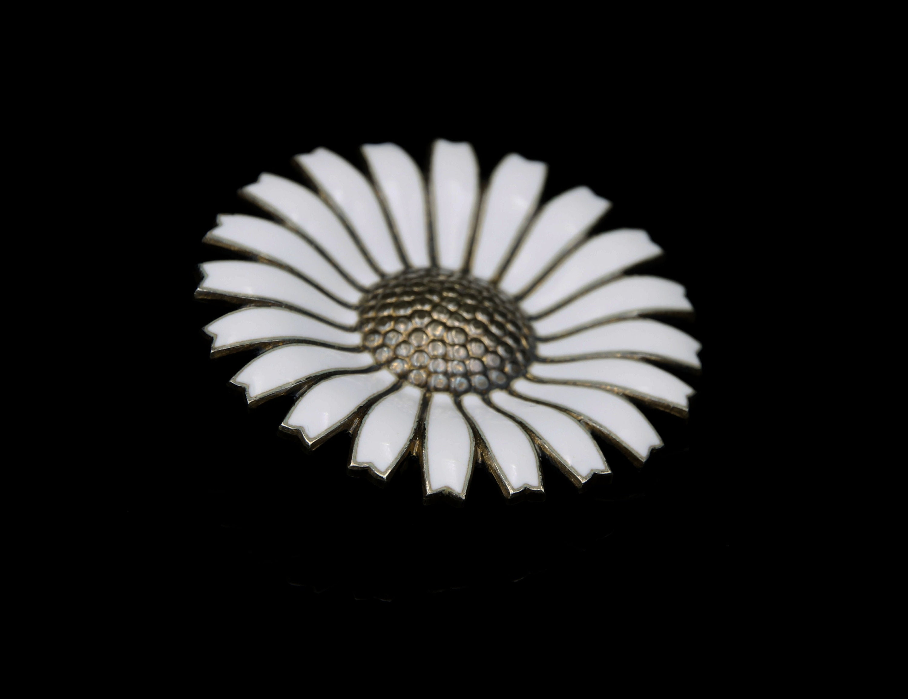 Anton Michelsen デイジー フラワー シルバー ブローチ アントン・ミッシェルセン 金メッキデイジー スターリングシルバー