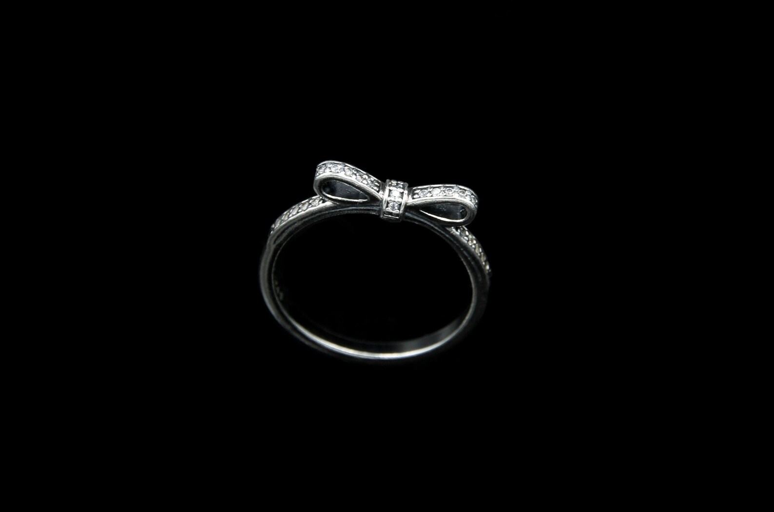 PANDORA Delicate Bow Ring 190906CZ Danish Jewelry Size 9 Etsy