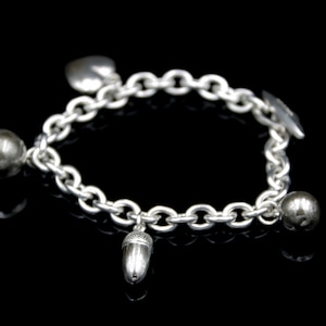 Vintage Hermann Siersbol Silver Bracelet with Charms