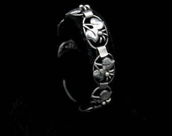 Vintage stijl Bernard Hertz, Deense bloemen 830 zilveren armband # 3