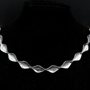Vintage Sterling Silver Leaf Necklace by Hermann Siersbol | Danish Jewelry