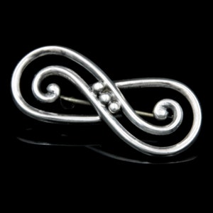 Vintage Danish Sterling Silver B. Munksgaard Brooch Denmark c. 1970