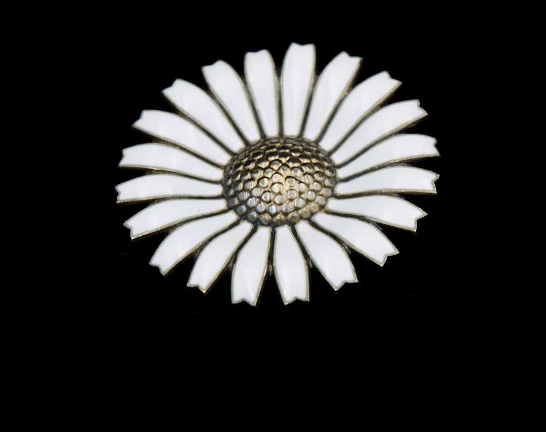 Anton Michelsen デイジー フラワー シルバー ブローチ アントン・ミッシェルセン 金メッキデイジー スターリングシルバー