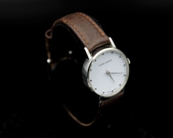 Georg Jensen KOPPEL Ladies' Watch # 424 with White Dial and Leather Bracelet