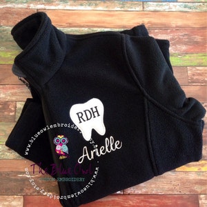 Dental Assistant/Tooth/Dentist Custom Monogrammed Fleece Jacket