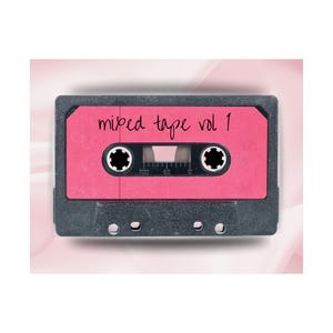 Retro horizontale posterkunst met gemengde tape, nostalgisch muurdecor voor muziekliefhebbers, vintage huisdecoratie, cadeau voor liefhebbers van de jaren 80