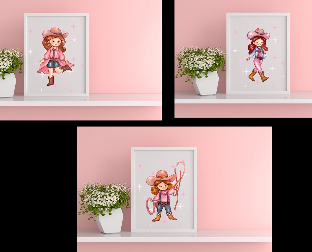 Pink Cowgirl Wall Art Digital Download PDF File - Etsy