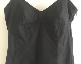 Stefanel little black strap dress, slip dress, Y2K