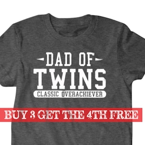 Twins T-shirt, Dad of twins Funny T shirt, surprise pregnancy gift for dad, Funny T Shirts for Men, T Shirts for Husband, Gifts for Dad 9 image 1