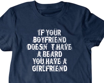 Camiseta con barba, Si tu novio no tiene barba tienes novia, Camisetas divertidas para gente divertida 336