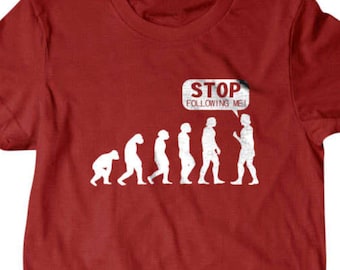 Camiseta de evolución, Deja de seguirme, Evolución, Camiseta, Camiseta divertida, regalos para papá, camisa, novio, esposo 344