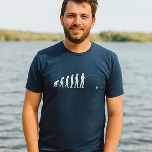 Fishing Evolution Shirt | Funny Fisherman T-Shirt | Evolution of Man Fishing Tee | Hilarious Fisherman Gift for Him | Outdoors Humor Shirt