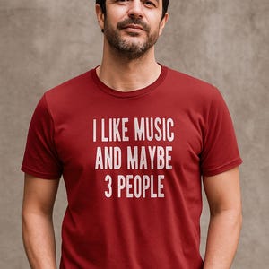 Camiseta de música / Camiseta "Me gusta la música y quizás a 3 personas" / Regalo divertido para amantes de la música / Camiseta de músico para hombre y mujer / Camiseta de banda y concierto