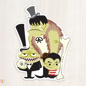 The Spookies Monster Family Vinyl Sticker! Retro Horror Art!
