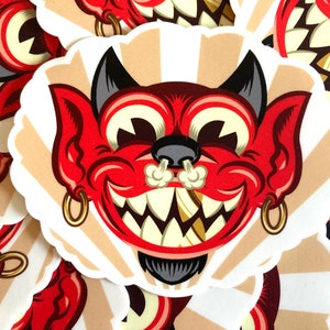 Impo Old Timey Demon - Vinyl Sticker - Retro Horror Art!