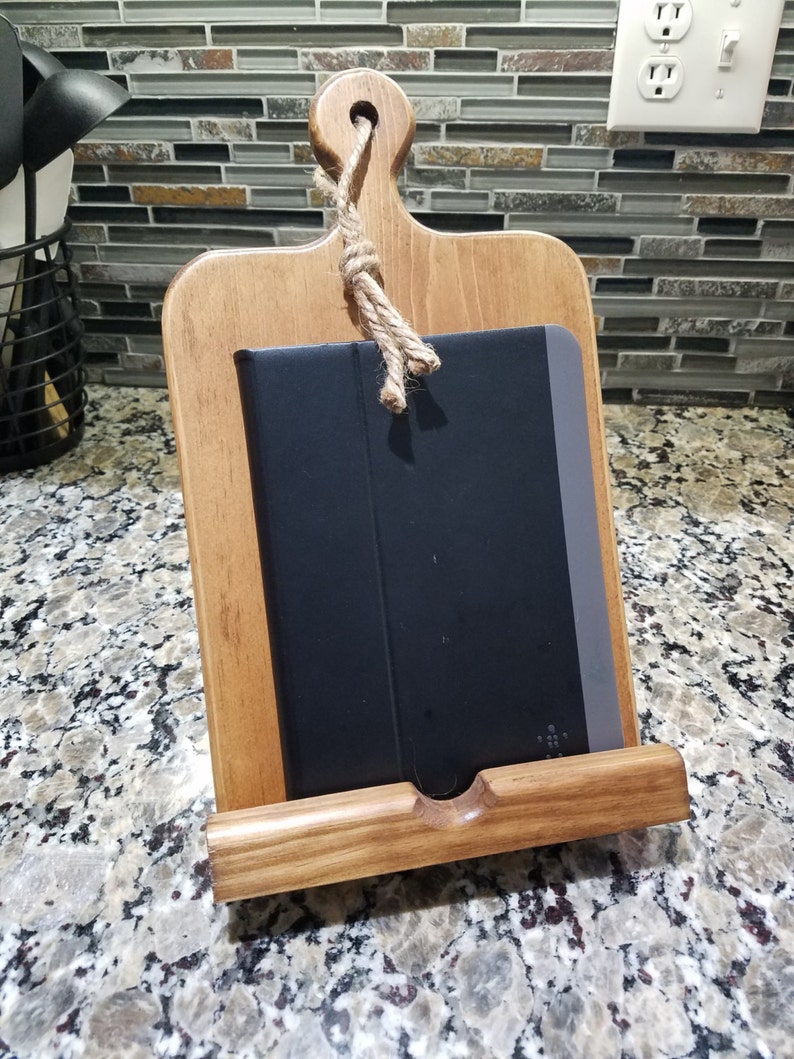 Rustic Chopping Board IPad Holder Early American Finish Etsy