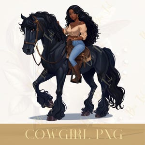 Black Woman Cowboy | Black Woman Clipart | Cowgirl Black PNG