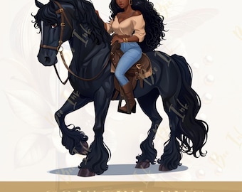 Black Cowgirl PNG | Western Digital Art