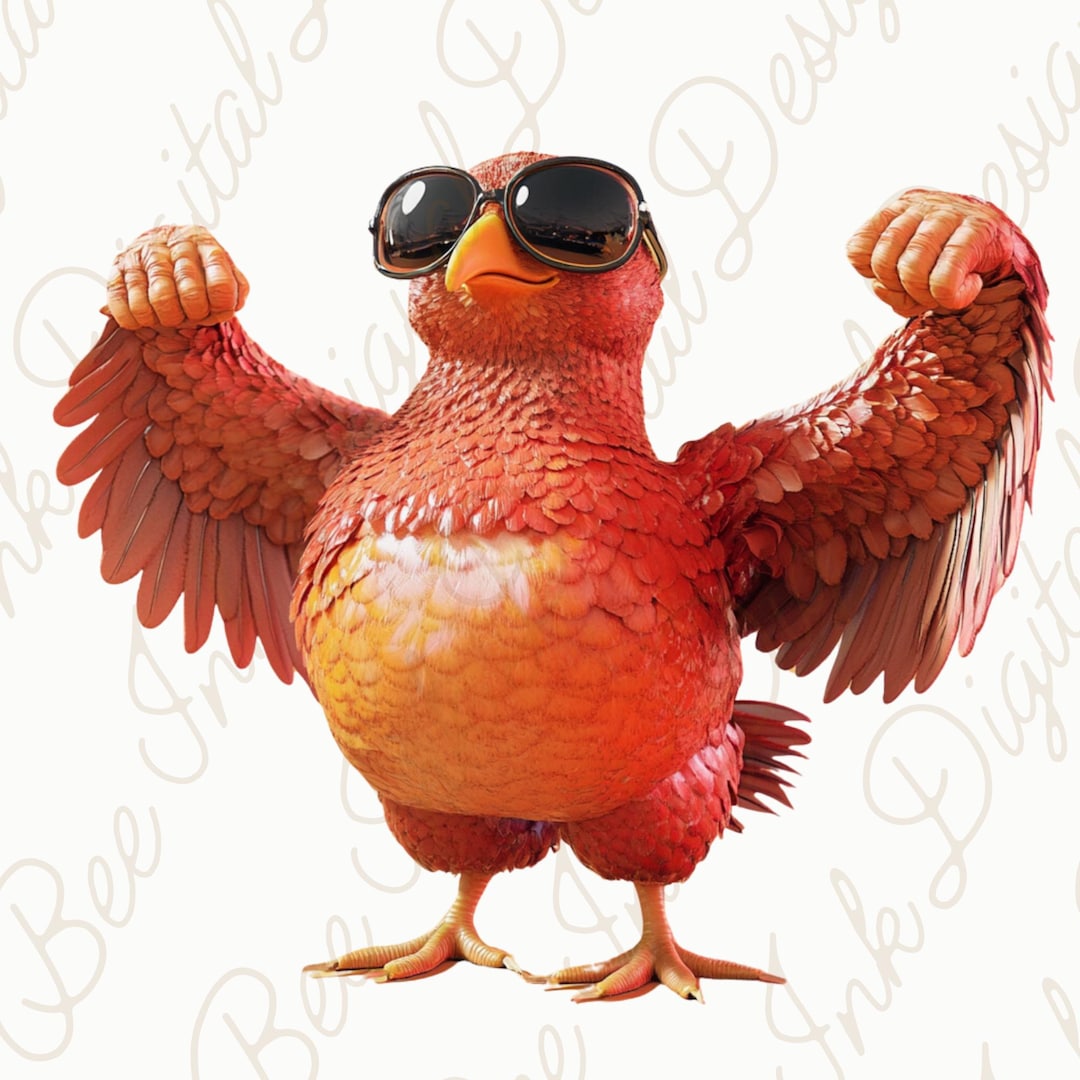 Funny Buff Turkey Clipart PNG | Thanksgiving Design (digital Download ...
